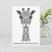 Giraffe, carte d'impression et de couleur, Penser  (Debout devant)