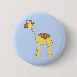 Giraffe Cartoon. Ronde Button 5,7 Cm