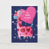 Giraffe chic sur votre carte Valentine (Devant)