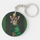 Giraffe Christmas Tree Sleutelhanger (Achterkant)
