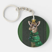 Giraffe Christmas Tree Sleutelhanger (Voorkant)