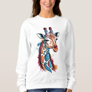 Giraffe Color Splash – Abstracte Pop Art Animal Trui