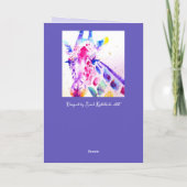 Giraffe colorée Animal Aquarelle Carte Anniversair (Dos)