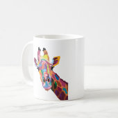 Giraffe colorée Pop Art café Mug (Devant gauche)