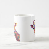Giraffe colorée Pop Art café Mug (Centre)