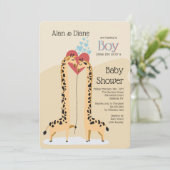 Giraffe Couple Boy Baby shower Invitation (Debout devant)