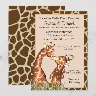 Giraffe Couple Faire-part de mariage