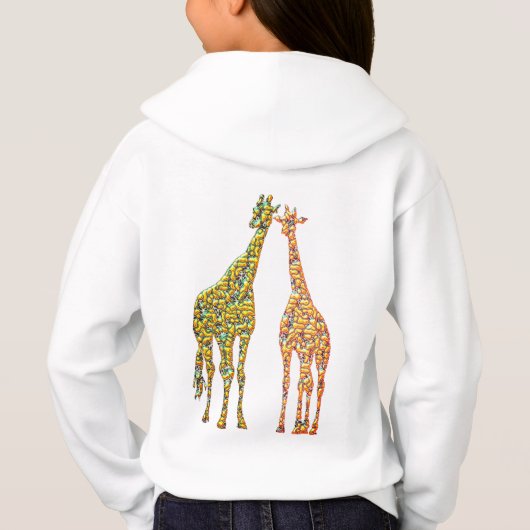 Giraffe Couple Sweat - shirt à capuche (Dos)
