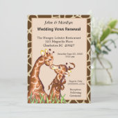 Giraffe Couple Wedding Renewal Vows Kaart (Staand voorkant)