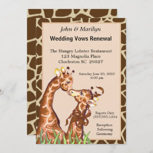 Giraffe Couple Wedding Renewal Vows Kaart