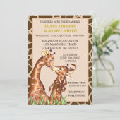 Giraffe Couple Wedding Uitnodiging (Staand voorkant)