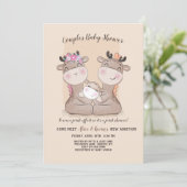 Giraffe Couples Baby shower Invitation (Debout devant)