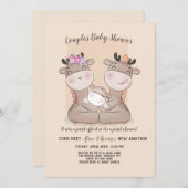 Giraffe Couples Baby shower Invitation (Devant / Derrière)