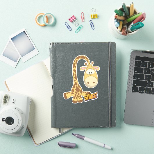 Giraffe Cute Kawaii Cartoon Sticker (iPad Cover)