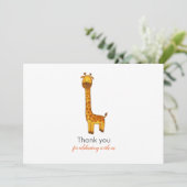 Giraffe Cute minimaliste Baby shower Merci (Debout devant)