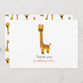 Giraffe Cute minimaliste Baby shower Merci (Devant / Derrière)