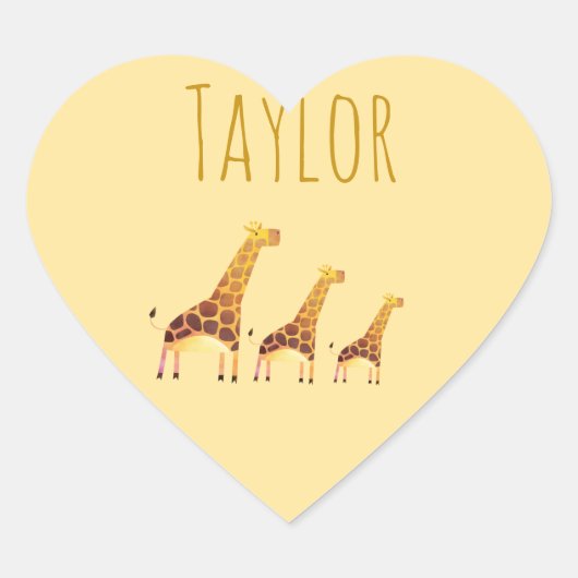 Giraffe Cuteness Safari Hart Sticker (Voorkant)