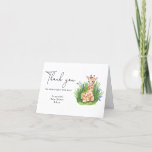 Giraffe - Dank u baby shower Bedankkaart