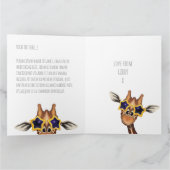 Giraffe Dankjewel Vouwbare Wenskaart Kaart (Binnen)