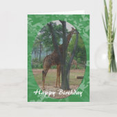 Giraffe dans cadre joyeux carte d'anniversaire (Devant)