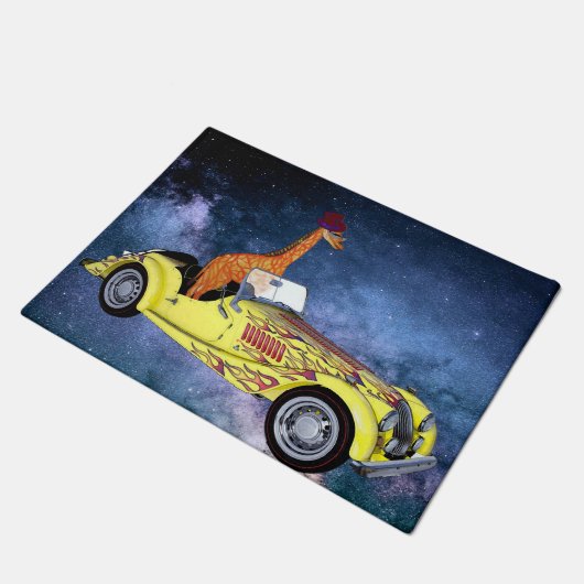 Giraffe dans le tapis de porte spatiale (Incliné)