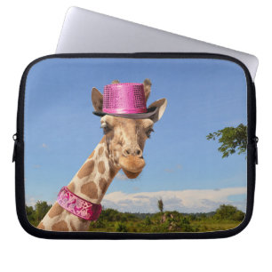 Giraffe dans sac électronique casquette rose brill