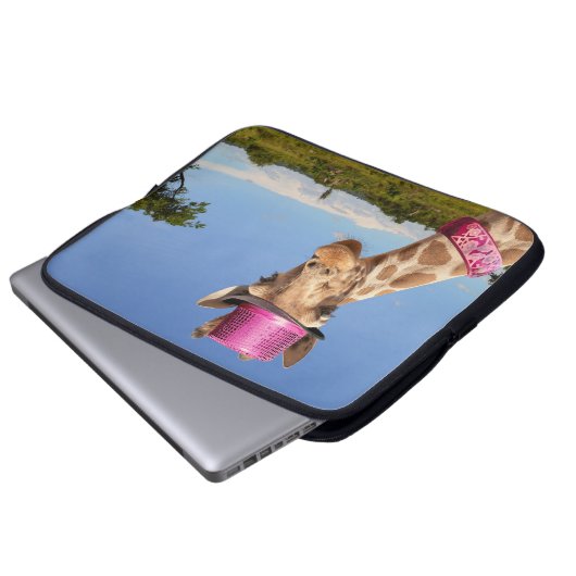 Giraffe dans sac électronique casquette rose brill (Devant bas)