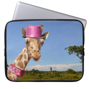 Giraffe dans sac électronique casquette rose brill