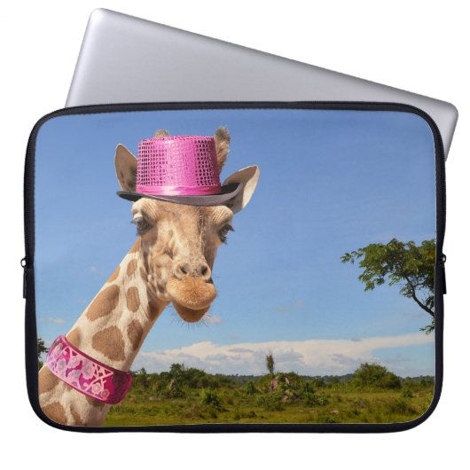Giraffe dans sac électronique casquette rose brill (Devant)