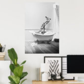 Giraffe dans une baignoire Poster (Bureau à domicile)