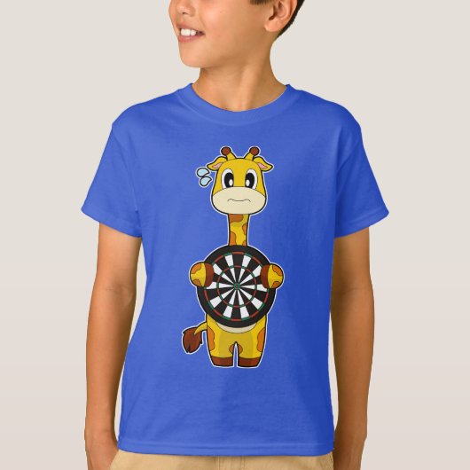 Giraffe Darts Dartbord T-shirt (Voorkant)