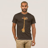 Giraffe de dessin animé et T-shirt ami (Devant entier)