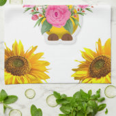 Giraffe de tournesol Floral Serviette de cuisine (Plié)