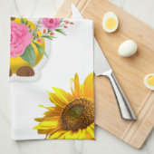 Giraffe de tournesol Floral Serviette de cuisine (Quart Plié)