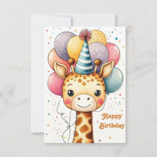 Giraffe Design Verjaardag Kaart