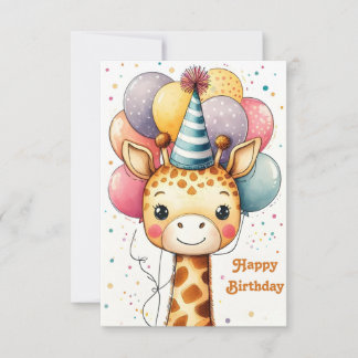 Giraffe Design Verjaardag Kaart