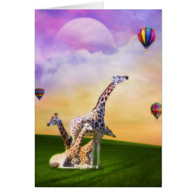 Giraffe die ballonnen bekijkt (Voorkant)