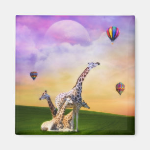 Giraffe die ballonnen bekijkt magneet