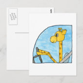 Giraffe die een auto bestuurt. briefkaart (Voorkant / Achterkant)