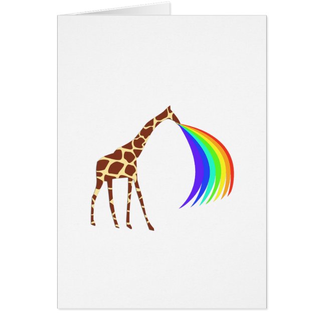 Giraffe die een regenboog afblaast (Voorkant)