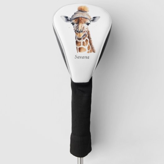 Giraffe die het pet van de winter aanpasbaar Poste Golfheadcover (Voorkant)