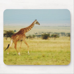 Giraffe die Masai Mara Plains Kenya mousepad loopt Muismat