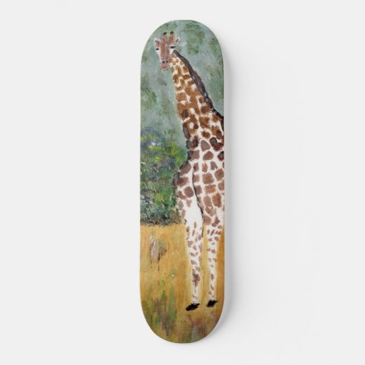 Giraffe die skateboard kijkt (Voorkant)