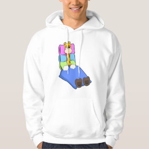 Giraffe die slaapt met deken en kussen hoodie