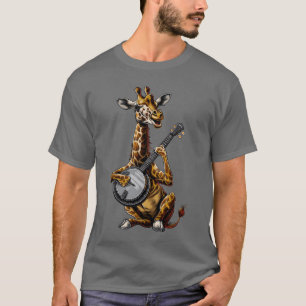 Giraffe Dier Bluegrass Banjo Speler jongen T-shirt