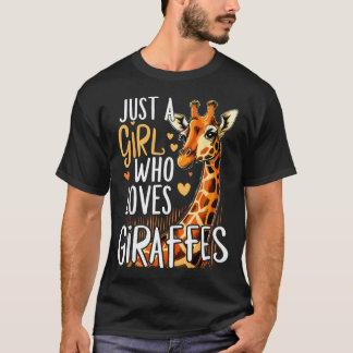 Giraffe Dier Gewoon Een Meisje Dat Liefheeft T-shirt