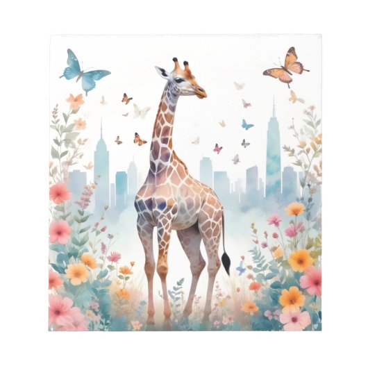 Giraffe Dier Natuur Milieu Stad Kunst Notitieblok (Voorkant)