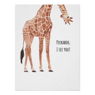Giraffe Dier Natuur Wilde dieren cute dier Perfect Poster