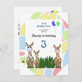 Giraffe dierdag uitnodiging (Voorkant / Achterkant)