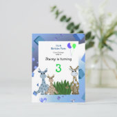 Giraffe dierdag uitnodiging (Staand voorkant)